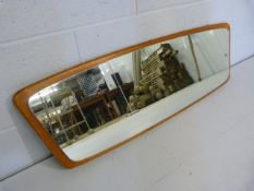 Mid Century teak backed mirror