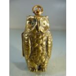 Brass cased owl shaped sovereign and half sovereign case