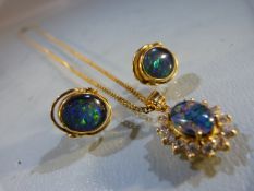 18ct Foreign Gold (750) Earrings and Pendant set. The Pendant measuring approx: 25mm (including