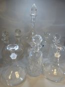 Decanters - Three pairs of good quality crystal decanters and two others. To include Royal