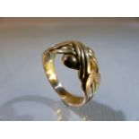 Gents twisted Gold ring stamped to inner 585, (total weight approx 9.6g)