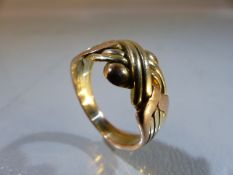 Gents twisted Gold ring stamped to inner 585, (total weight approx 9.6g)