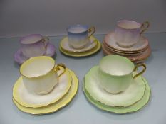 Royal Albert Part coffee set 'Rainbow' compromising Trios and some misc.