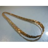 Three colour Gold twisted necklace stamped "14k" & "MIDAS" to clasp (total weight 17.3g)