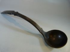 Carved horn ladle spoon with shaped handle