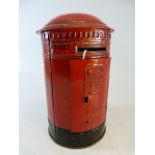 Burnett Ltd novelty money bank in the form of a Post Box having Bank of England scene to side