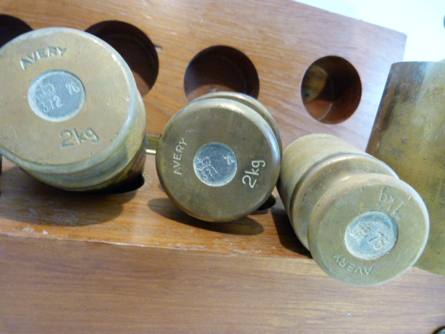 Cased set of nine Avery Bell weights possibly military. - Image 5 of 6