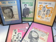 Sheet Music to include Green Green grass of Home - Tom Jones, The River - Ken Dodd, Morningtown Ride