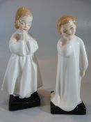 Royal Doulton pair of boys in Night gowns