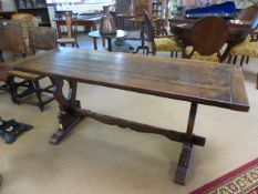 Antique oak planked refectory table