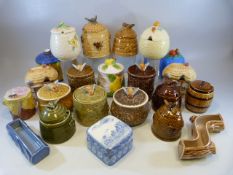 Large selection of Honey pots to include names such as Shelley etc