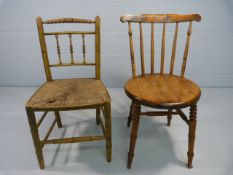 Two antique wooden chairs