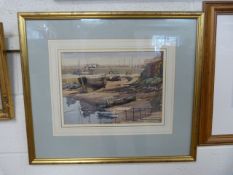 James C Middleton - Watercolour 'Low Tide' framed and glazed