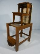 Set of mahogany library steps in the form of a piano stool