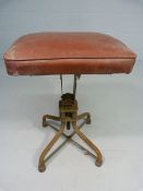 Machinist stool with leather padded seat