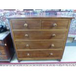 Antique mahogany chest of 5 drawers