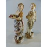 Unusual pair of German Porcelain miniatures of a lady and man. Both with blue markings to base.