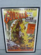 Godzilla Poster - Reproduction poster from the original, framed