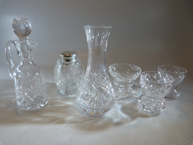 Selection of decorative cut glass crystal wares to include - glasses, salts and vases etc - Image 3 of 10