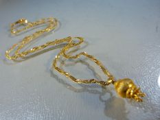 9ct Gold Chain with a 18ct Gold pendant(approx 1.5g) (total weight approx 5.2g)