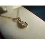 18ct rose gold diamond pendant necklace of approx 25pts