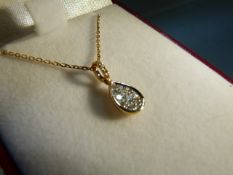 18ct rose gold diamond pendant necklace of approx 25pts