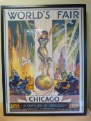 Advertising Poster 'World's Fair, Chicago. Reproduction poster