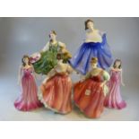 Royal Doulton figures (6) - To include Elaine, Elyse, Fair Lady (Coral Pink), Fair Lady (Red) and