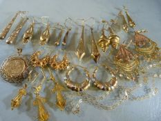 Large collection of foreign Gold Jewellery (No markings or hallmarks but random acid tests all