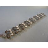 Silver marcasite and seed pearl art deco style bracelet
