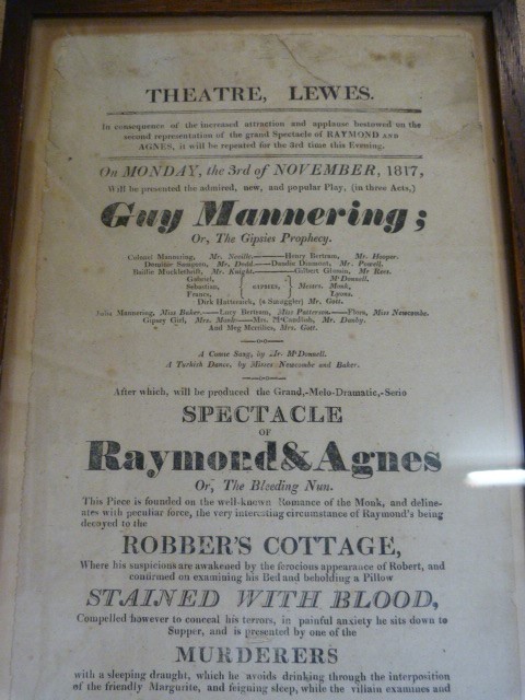 Theatre Interest - Early 19th Century advertising Theatre poster for Theatre, Lewes. Dated - Image 2 of 4