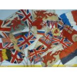 Antique and later flags to include Union Jack, some European and Welsh etc