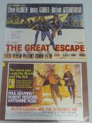 Two reproduction posters for Butch Cassidy and the Sundance Kid and the Great Escape