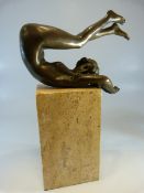 Art Deco Style Bronze of an amorous lady, signed Milo, Height (including base) approx. 27.5cm