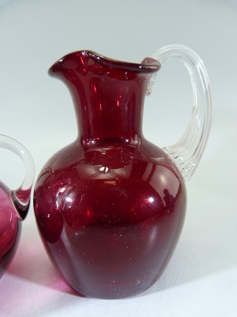 Cranberry Glassware - to include Jugs and small cups. Also to include a Maltese glass bud vase - Image 5 of 11