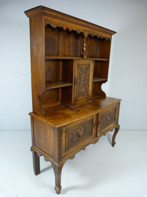 Oak Greenman Sideboard dresser with two cupboards under and shelving over. - Image 7 of 8