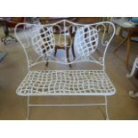 Victorian cast iron two seater bench on Pad feet (white)