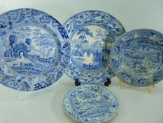 Group of Four Pearlware plates all C.1820