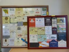 Two Framed sets of Champagne, Wine and other Spirit labels (2)
