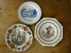Three small Pearlware nursery plates