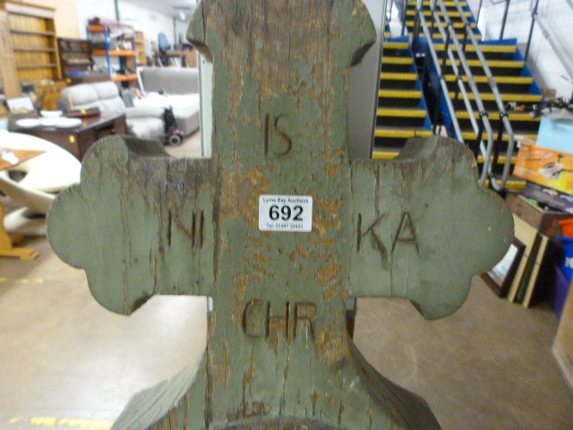 Hungarian solid oak hand made cross 20th Century - Image 2 of 3