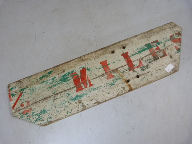 Vintage wooden 'Miles' sign