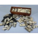 Selection of ebony and ivory dominoes