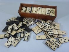 Selection of ebony and ivory dominoes