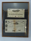 Share Certificates - One from the South Western Rail Road company 1880 and the other Georgia Rail