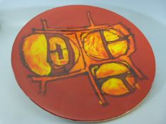 Poole Pottery Delphis Charger in abstract design. Shape no. 5 by CC