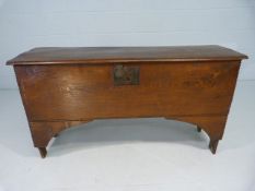 17th Century oak planked coffer with original iron hinges