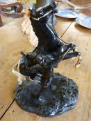 Wrought Iron figure of a rearing horse with man holding the Reins by A S & Co