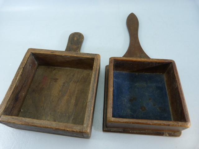 18th Century pine collection box along with a later Victorian sample - Image 7 of 7