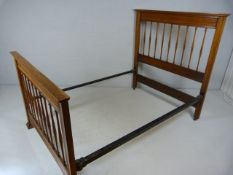 19th Century oak framed bed with base